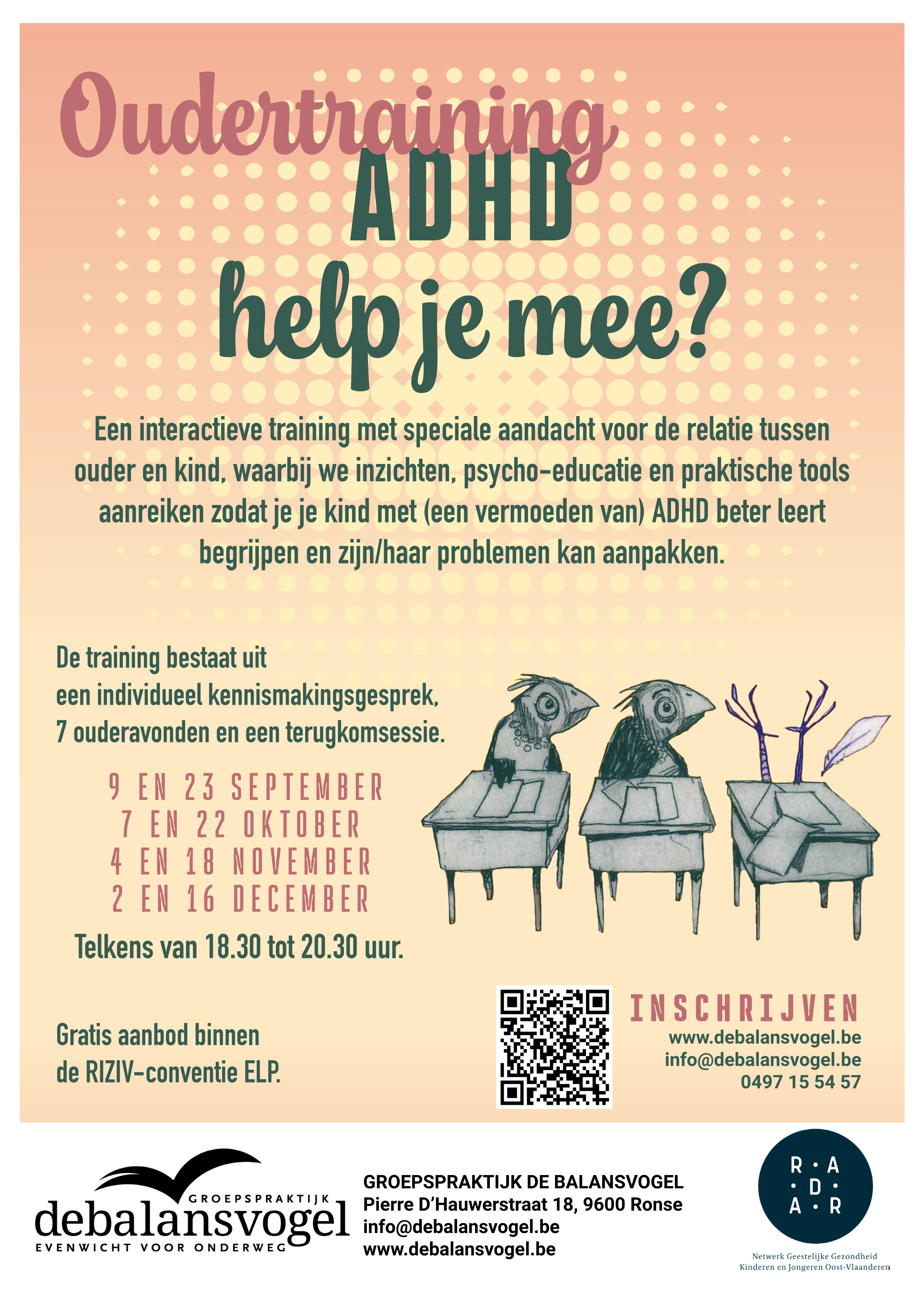 Oudertraining : ADHD, Help je mee? - De Balansvogel